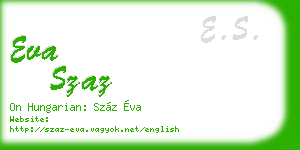 eva szaz business card
